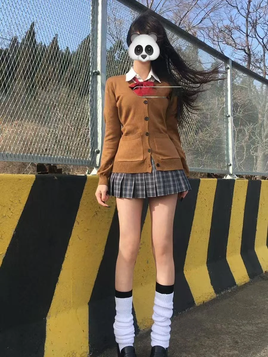 

Оригинальный вязаный свитер JK orm Harajuku, сексуальный длинный све, открытый кардиган, утягивающий жилет, топ, футболка, комплект для женщин