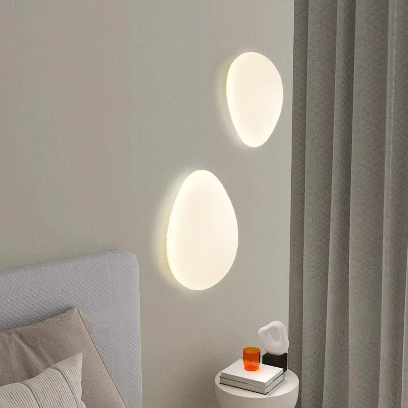 

Pebble Wall Lamp Living Room Hotel Background Wall Light Bedroom Bedside Hallway Decoration Lamp Indoor Lighting Wall Sconce