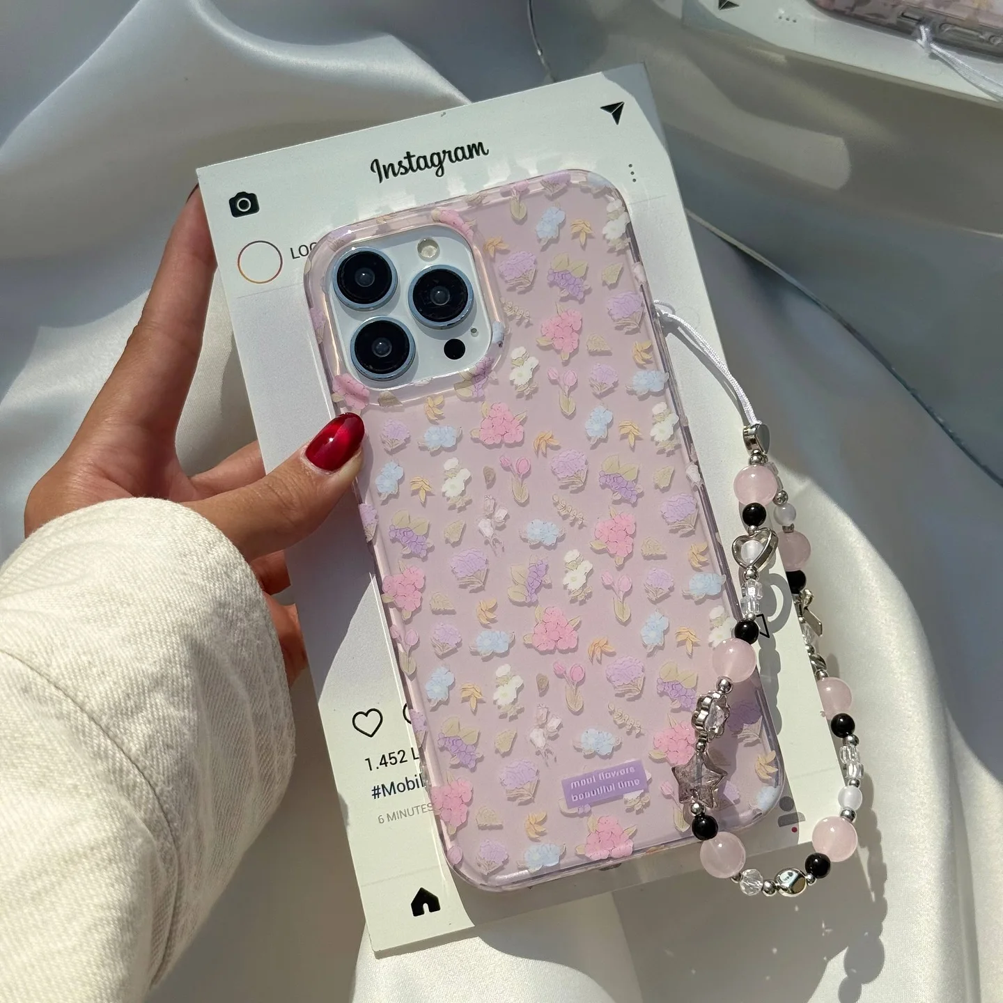 Korean Ins Pink Flo…