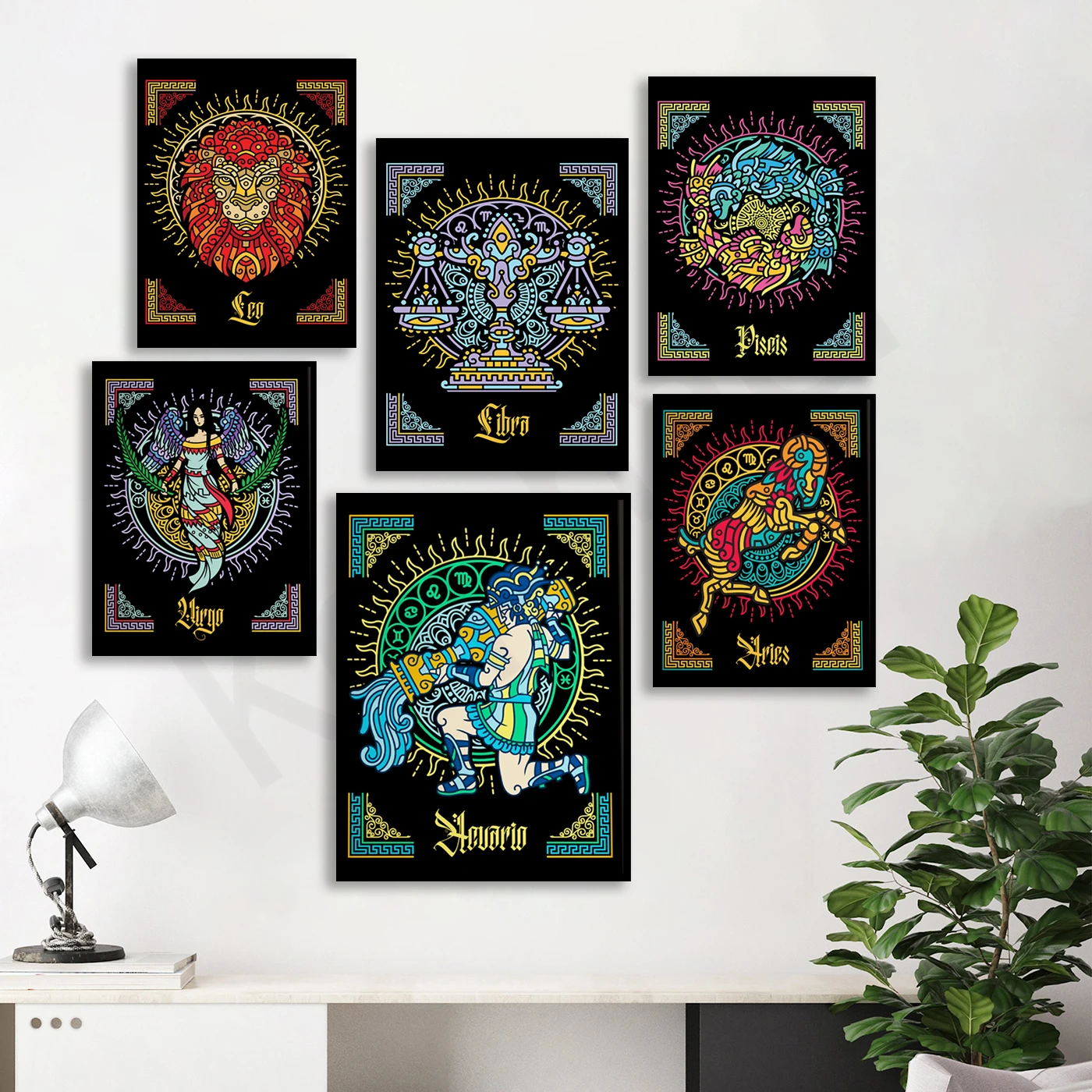 Scorpio Sagittarius Aries Aquarius Cancer Capricorn Gemini Leo Libra Pisces Taurus Virgo. Zodiac Poster