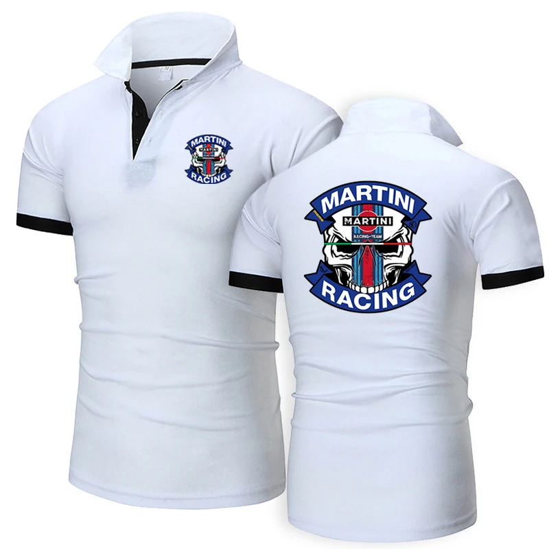Martini Racing Printing Fashion 2024 New Man\'s Summer Solid Color Short Sleeve High Quality Classic Slim Fit Polo Shirt Tops