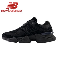 Original NewBalance NB 9060 Black Lightweight Sports Casual Shoes Light Grey Men's and Women's Unisex Sneakers U9060APP