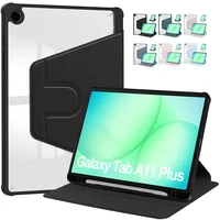 Para Samsung Galaxy Tab A11 +(Plus) 11 pulgadas 2025 Funda giratoria con portalápices parte trasera acrílica Funda SM-X230 X233 11 ""Tablet