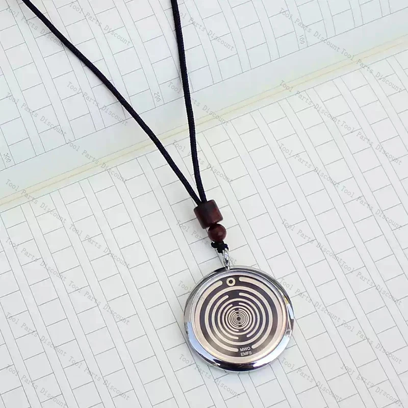 MWO Transparent Circular Polarizer Energy Necklace 3Cm Steel Multi Frequency Oscillator Pendant ﻿
