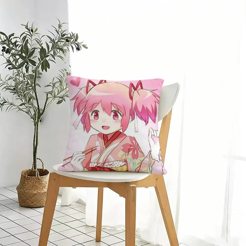 Anime New Puella Magi Madoka  Pillow Case Square Double-Sided Sofa Cushion Cover Bedroom Bedside Pillow Gift