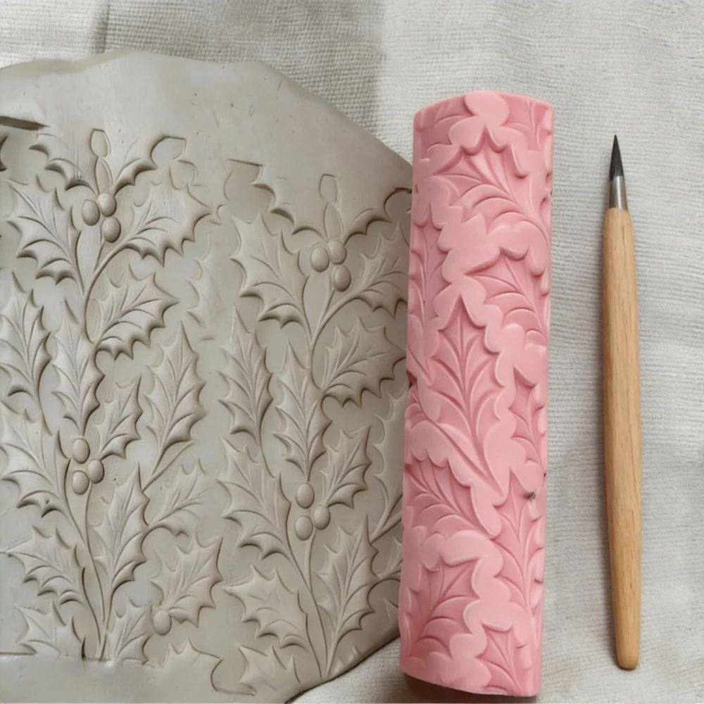 Winter Holly Leaf Clay Relief  - Art Craft Winter review and price