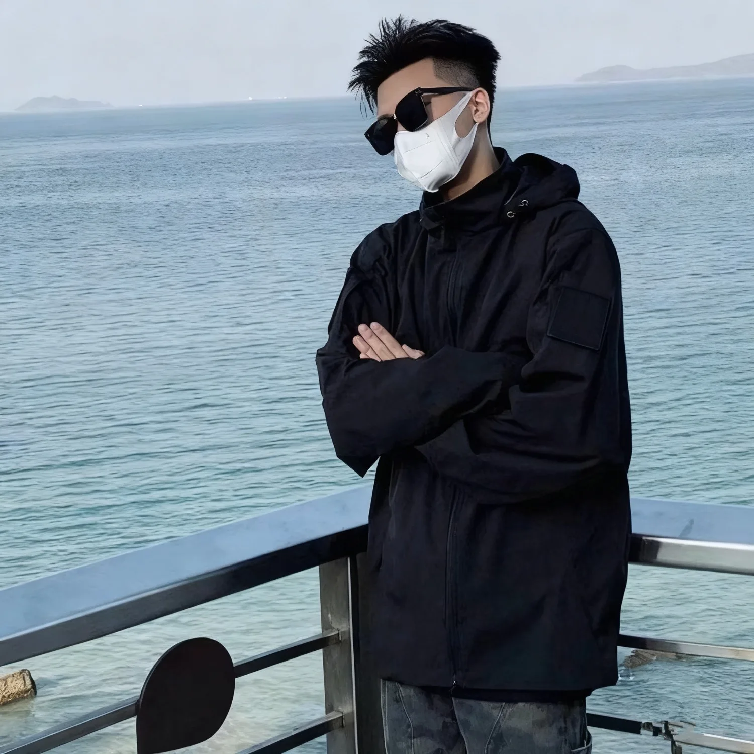 

Loose Men's Workwear Jaet Double Layer Casual Spring Trendy Brand ex Functional Casual Couple Attractive Polyester Fiber