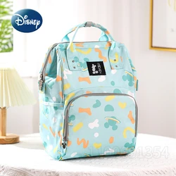 Disney-Bolsa de pañales de Mickey Original, mochila de dibujos animados para bebé, bolsa de pañales multifuncional, gran capacidad, marca de lujo