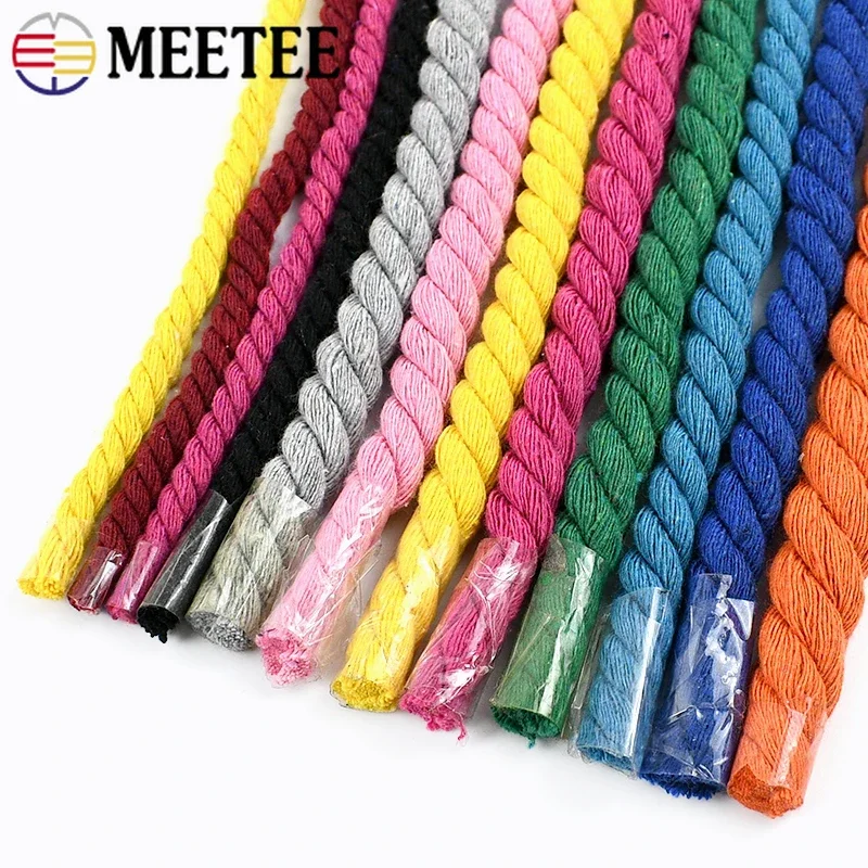 5 متر Meetee 5-20 مللي متر 3 أسهم حبل القطن الملتوي الملونة نسج الحبال مكرميه الحبال المواد الحرفية إكسسوارات ديكور منزلي #5