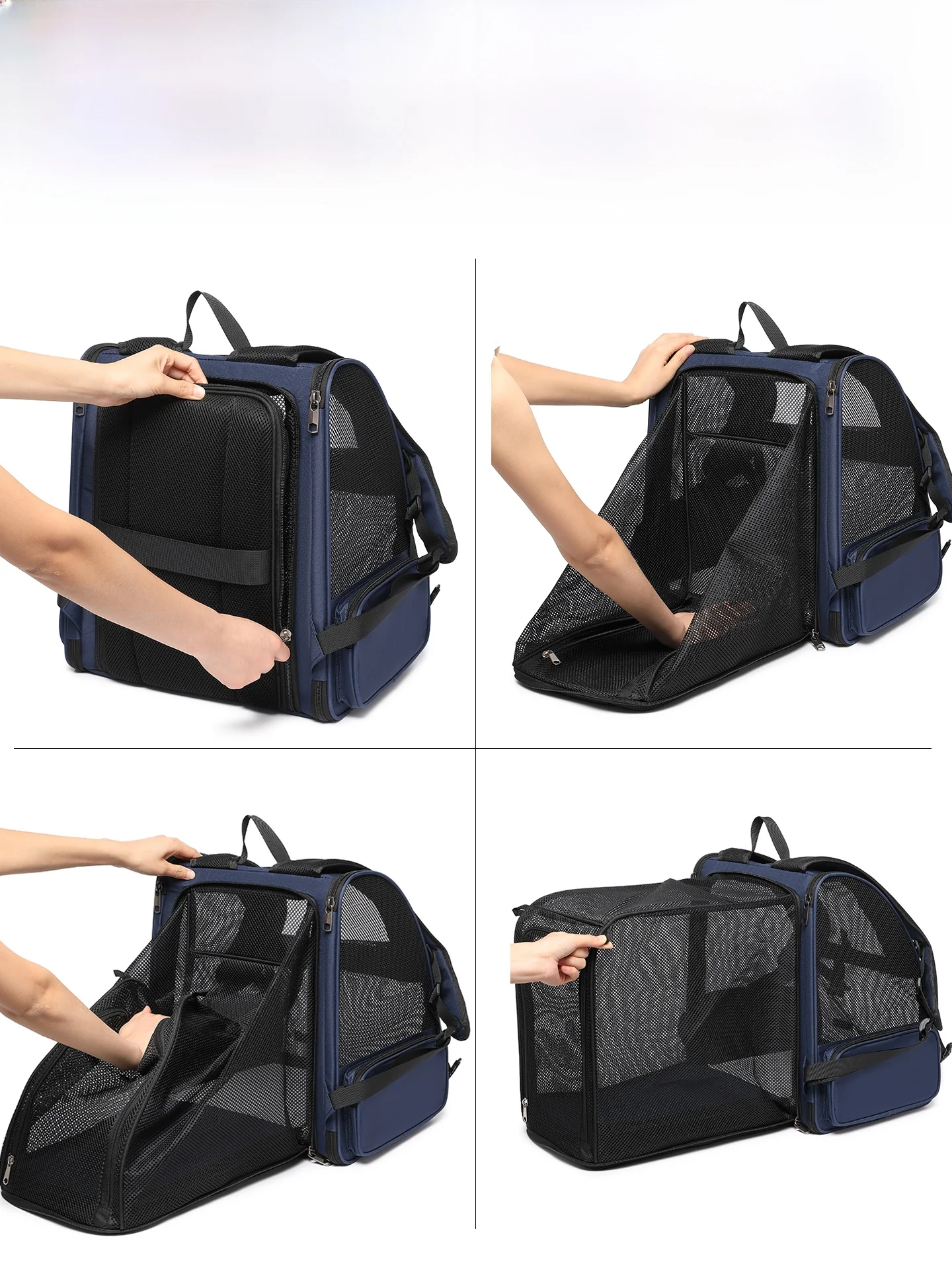 حقيبة أليف صيفية قابلة للتنفس من بابا، حقيبة كلب ممتدة، تهوية شبكية كاملة، حقيبة نزهة مزدوجة الكتف، مستلزمات الحيوانات الأليفة المحمولة... #4