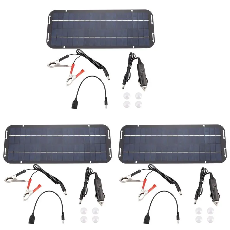 Y51A-3X 12V 60W Solar Panels Car Motorcycle Kick Scooter Solar Panel Car Battery Efficient Maintenance