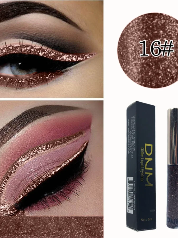 2022 Hot Shiny pearlescent Waterproof Eyeshadow Glitter Liquid Eyeliner Makeup Metallic Eye Liner Long Lasting Cosmetic Tools