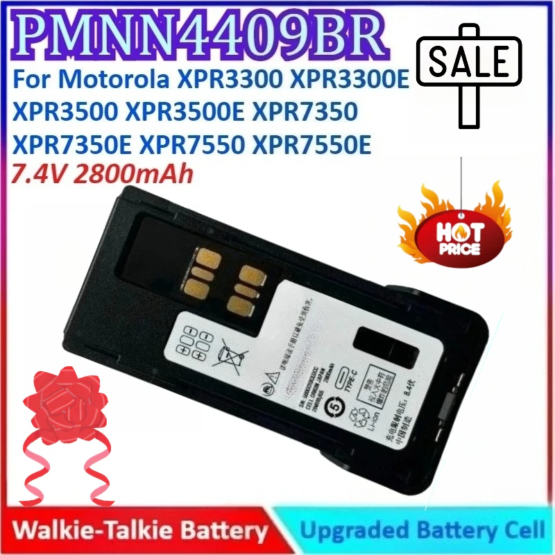 

7.4V 2800mAh PMNN4409BR Walkie Talkie Battery for Motorola XPR3300 XPR3300E XPR3500 XPR3500E XPR7350 XPR7350E XPR7550 XPR7550E