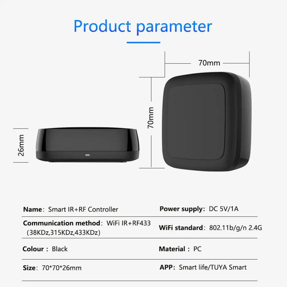 Télécommande universelle Tuya WiFi RF IR, contrôle de la maison intelligente pour TV DVD AUD, climatiseur nous-mêmes avec Alexa Home