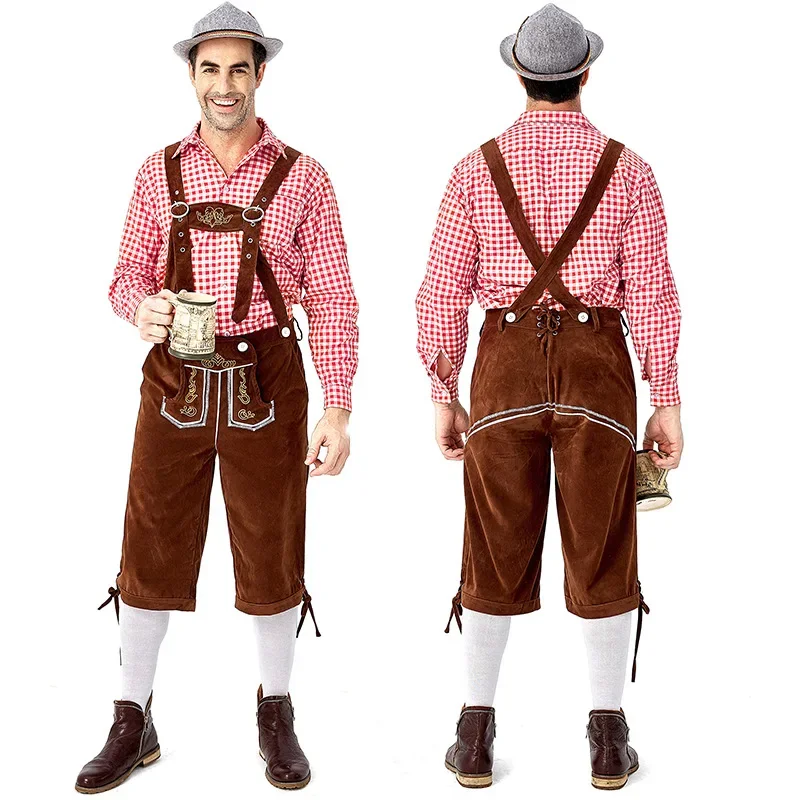 Männer Frauen Deutschland Oktoberfest Hosenträger Shorts traditionelle bayerische Bier Mann Lederhosen Shorts Halloween Party Cosplay Kostüm