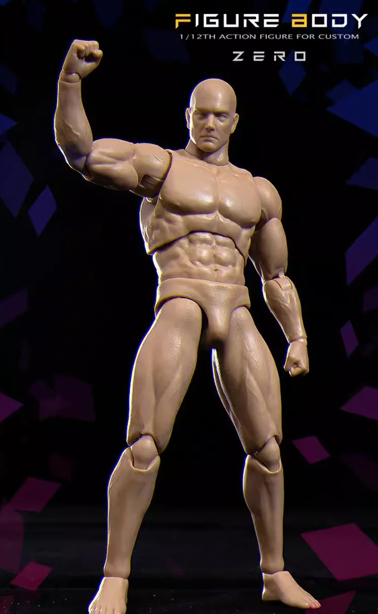 VTOYS BMS 1/12 Scale Male Anime Medium Muscle Super Flexible Joint Soldier Body 6in Action Figure Painting Practice