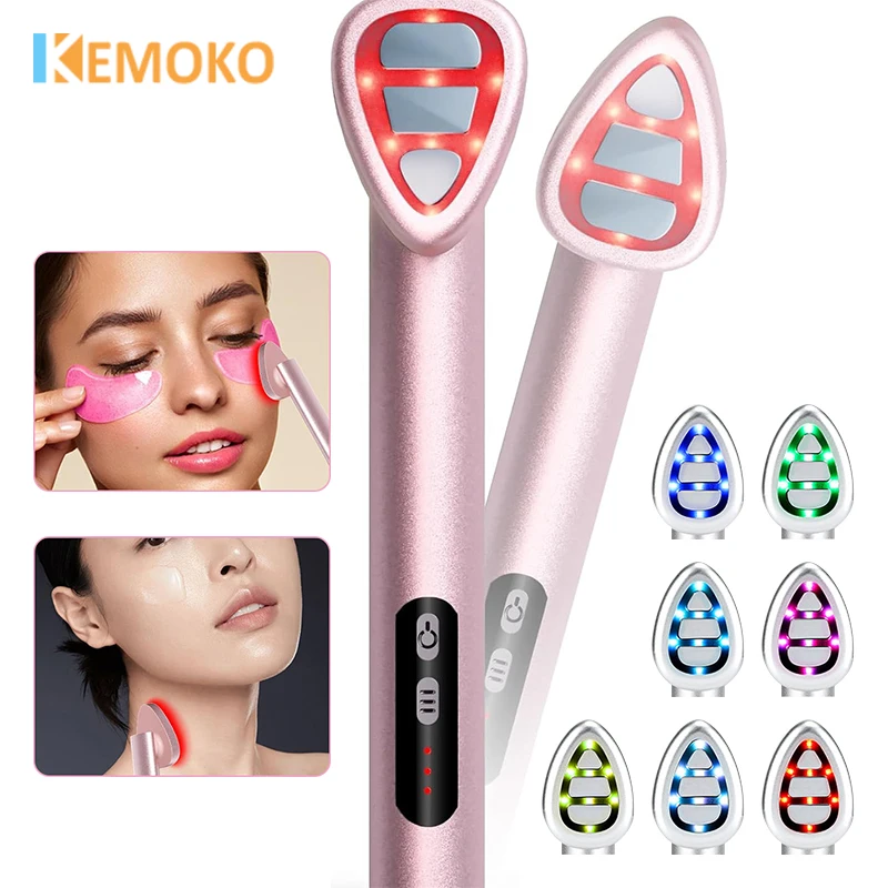 

7 Color EMS Microcurrent Eye Massager Vibration Wrinkle Anti-Ageing Eye Massage Dark Circle Removal SPA Skin Care Beauty Tool