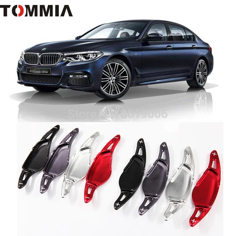 

For BMW 540LI 525 530LI 2018 Interior Accessories Steering Wheel Shift Paddle Shifter DSG Extensions Trim Cover Red Car-styling