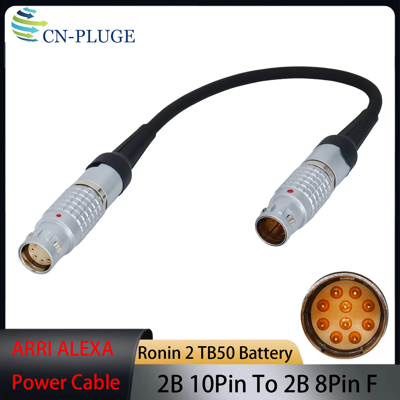 2B 10Pin to 2B 8Pin Female For DJI Ronin 2 TB50 Battery to ARRI Alexa 35, Mini LF, Amira Camera 24V Camera Power Cable
