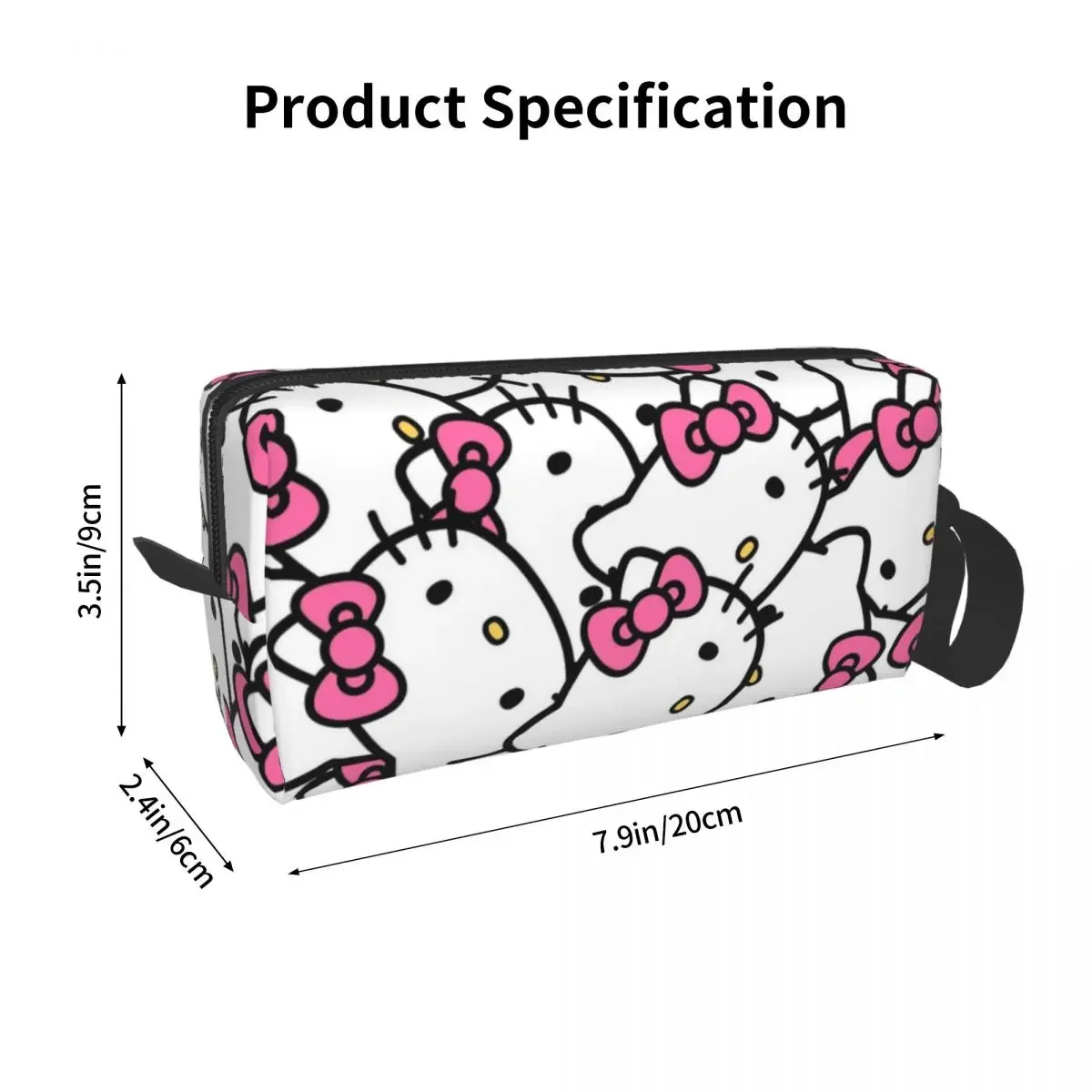 Hello Kitty Cartoon Pattern Makeup Bag Travel Cosmetic Bag for Men Women Toiletry Bag Storage Pouch Bag