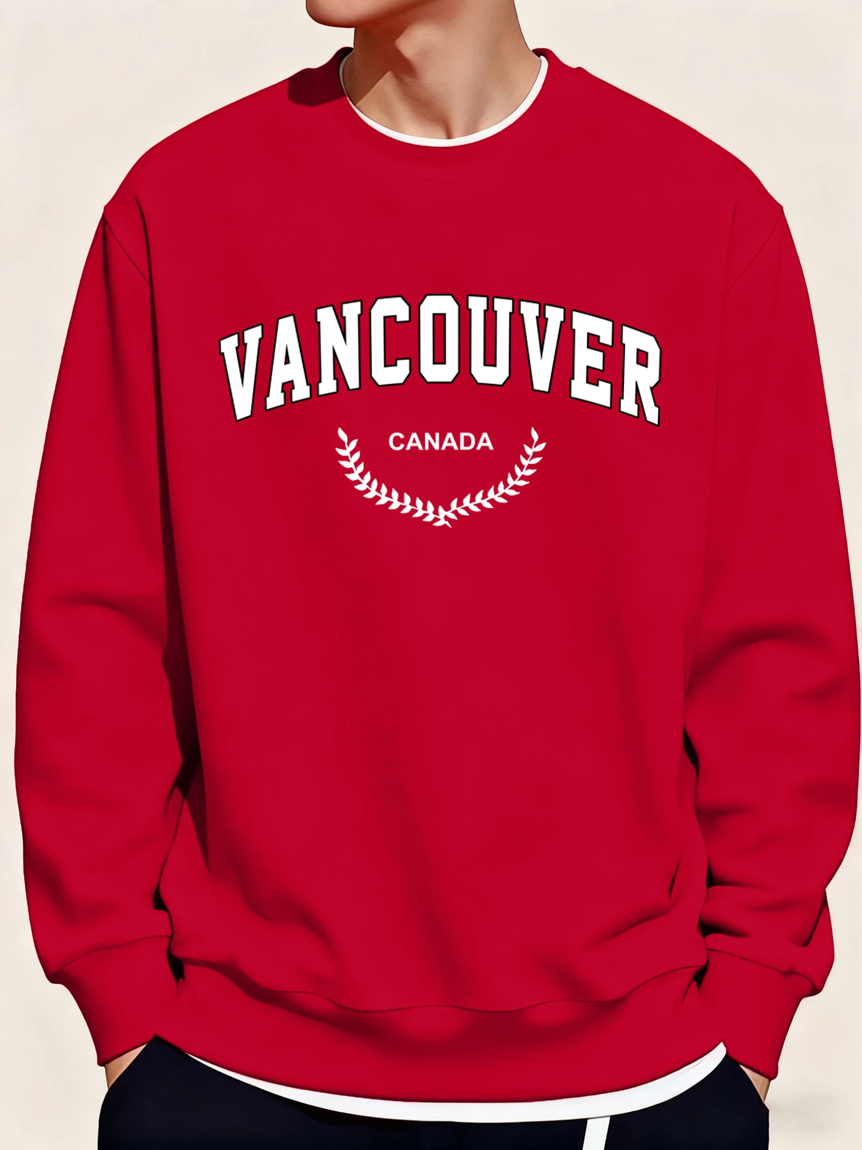 فانكوفر كندا نمط البلوفرات الرجال كل مباراة بلوزة من الصوف الخريف الشتاء س الرقبة طويلة الأكمام للجنسين ملابس ناعمة فضفاضة #3