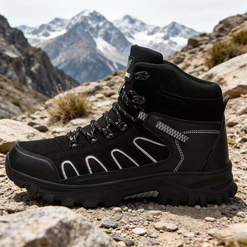 

High Top Men Shoes Anti Slip Outdoor Leisure Hiking Shoes for Men Wear-resistant Mountain Tactical Boots Men's Trekking Sneakers