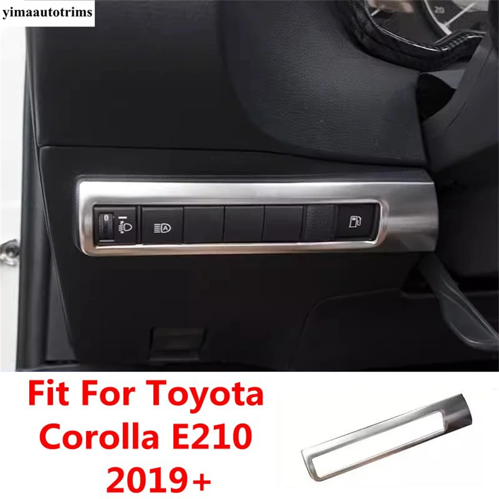 

Head Lamp Light Control Panel Switch Frame Cover Trim Stainless Steel Accessories Interior For Toyota Corolla E210 2019 - 2024