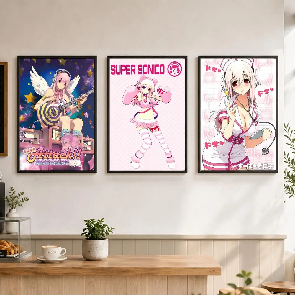 anime Super Sonico Poster Poster Large Unframed Wall Art Modern Minimalist Decor Print for Living Room Home