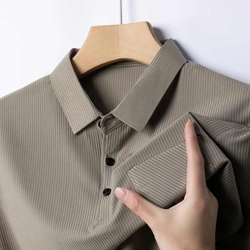 

2024 Short Sleeve Polo Shirt for Men Summer Cool Fashion Loose T-shirts Korean Style Man's Polo Shirt Solid Clothing