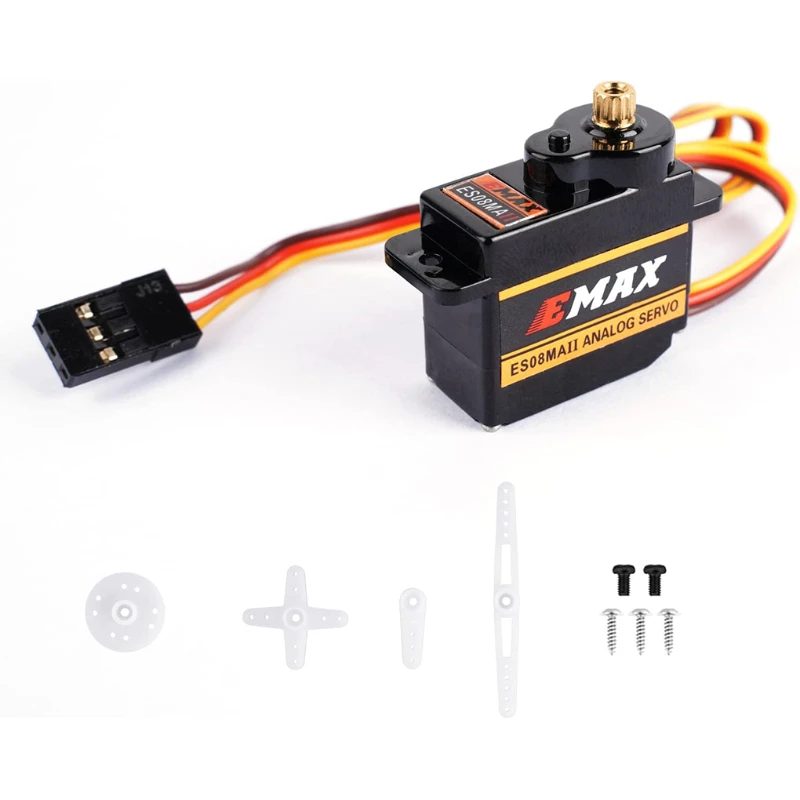 EMAX ES08MAII 12G Mini Metal Gear is suitable for RC Hobbies simulation servo in automobiles, ships, helicopters, and airplanes