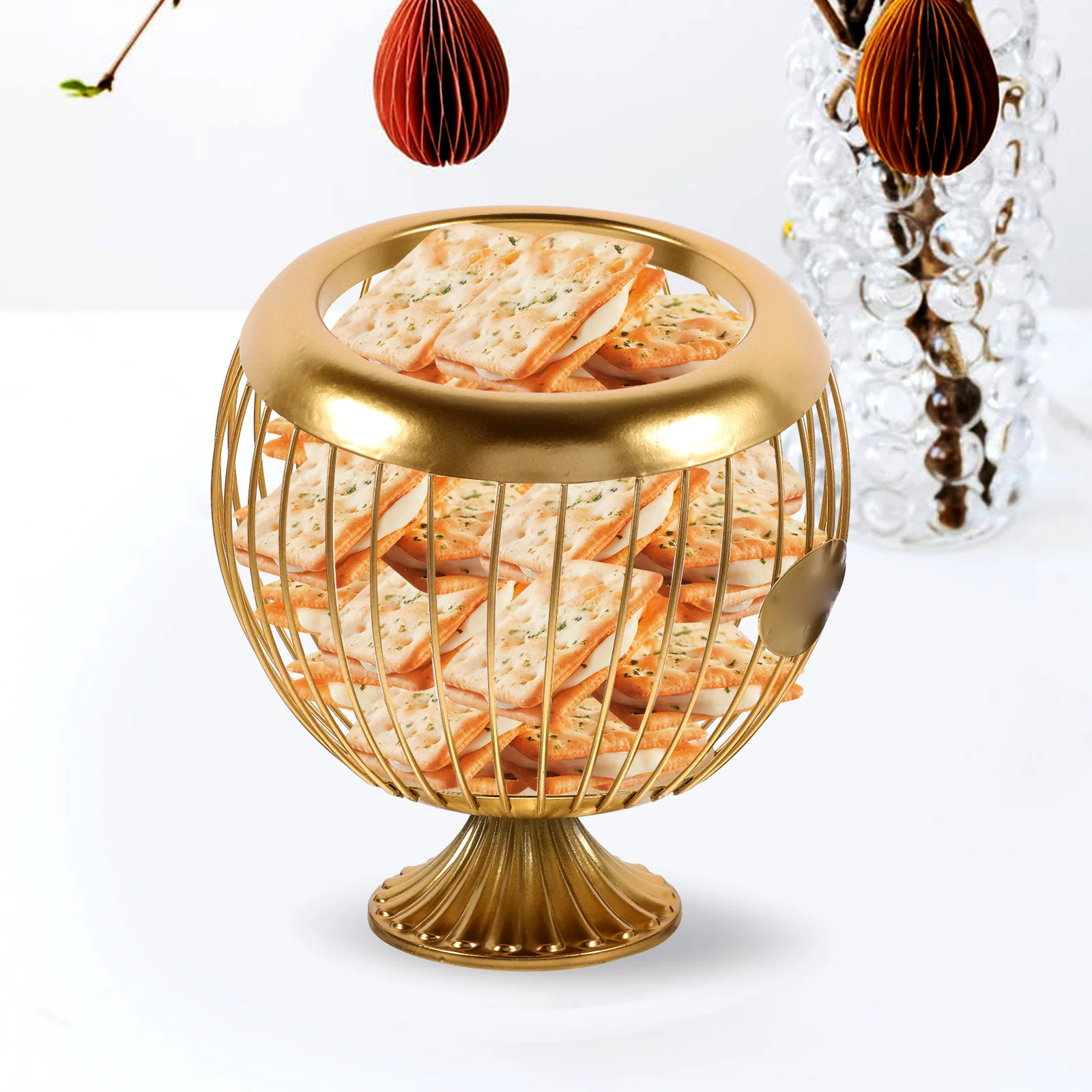 

Coffee Bar Storage Basket Iron Display Basket Practical Organizer for Countertop Dining Table Fruit Container Accessories