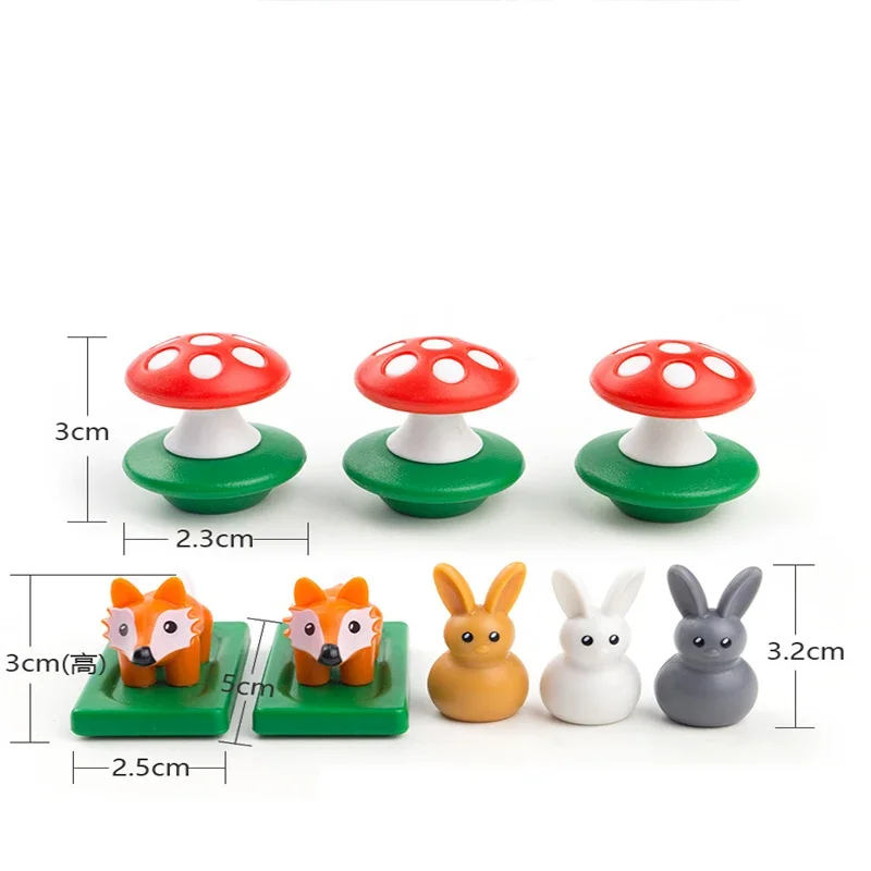 Bunny Bouncing Game Kids Puzzle Board Checkers Toy Funny Rabbit Fox Moving Strategy Tabletop Gift for Children Brain Development