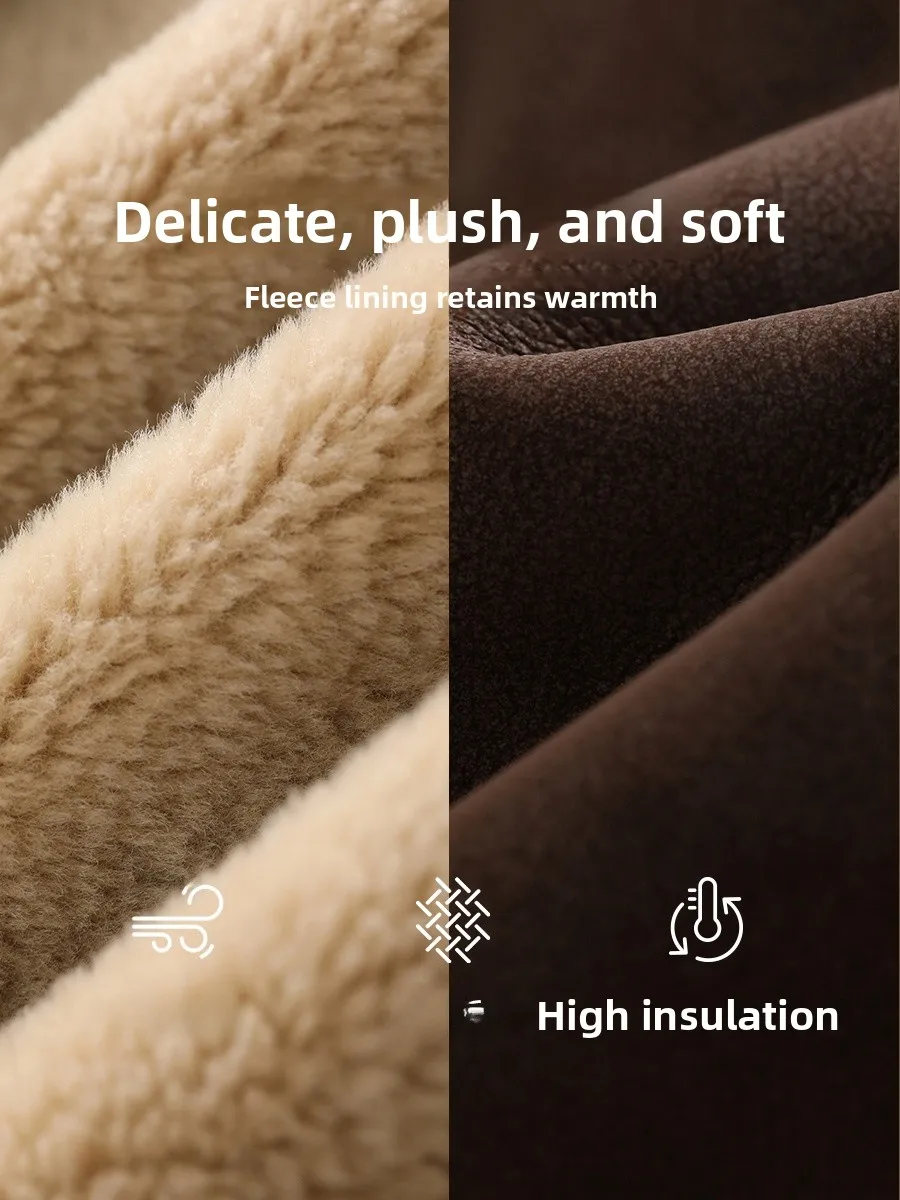 XWI レディース スエード ジャケット サーマル裏地付き カジュアル ファッション 冬用 クールでエレガントなコート ストレートチューブ型