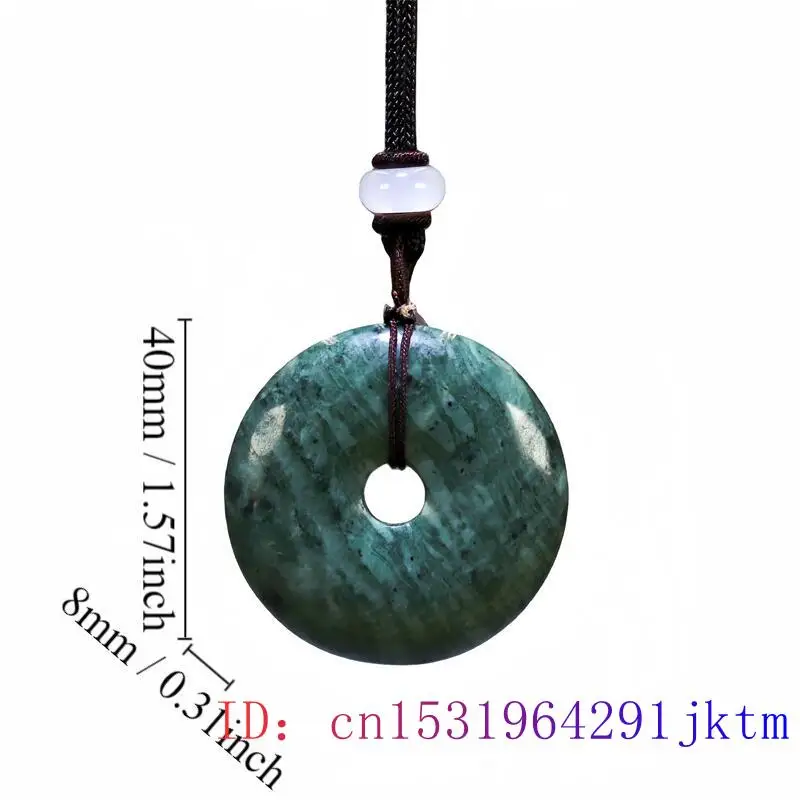 Natural Real Jade Donuts Pendant Necklace Stone Accessories Luxury Chinese Carved Jewelry Vintage Talismans Charm Gemstones