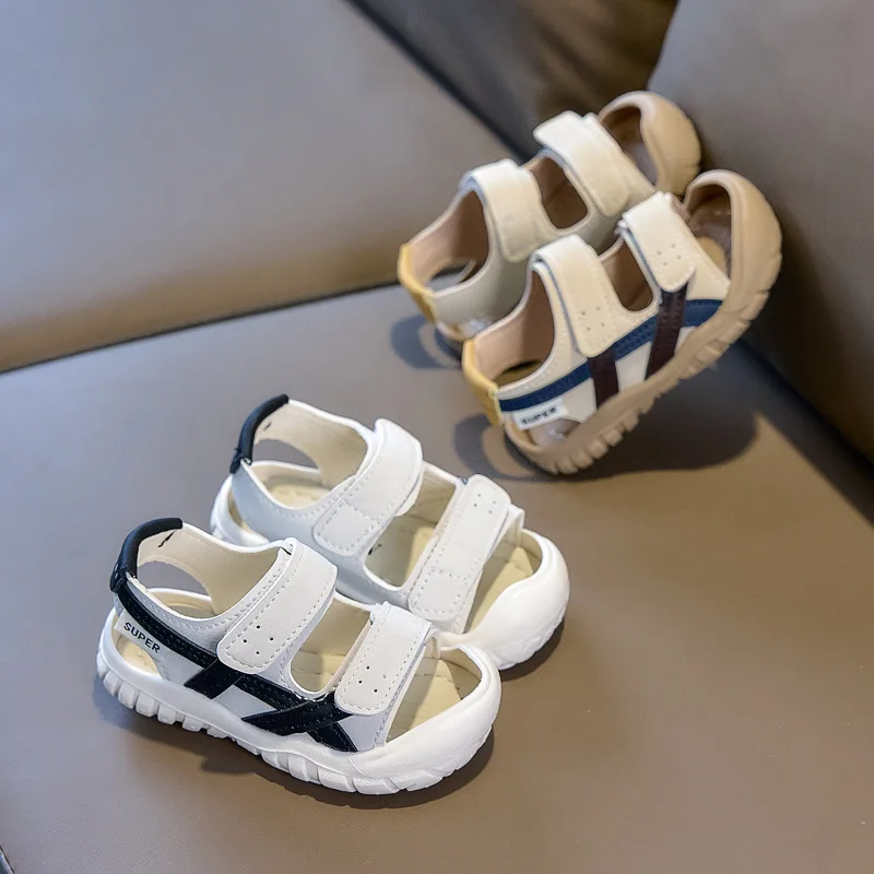 

Children Girls Boys Sandals Kids Children Summer Leather Beach Shoes Baby Flat Barefoot Sandals Toddler Huaraches Footwear