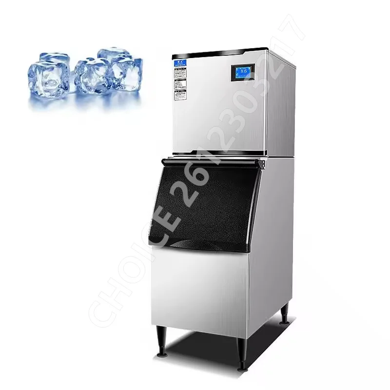 170-500kg/Day Upgraded Commercial Ice Maker Machine LCD Panel with Blue Light Stainless Steel Automatic Square Ice Maker Use