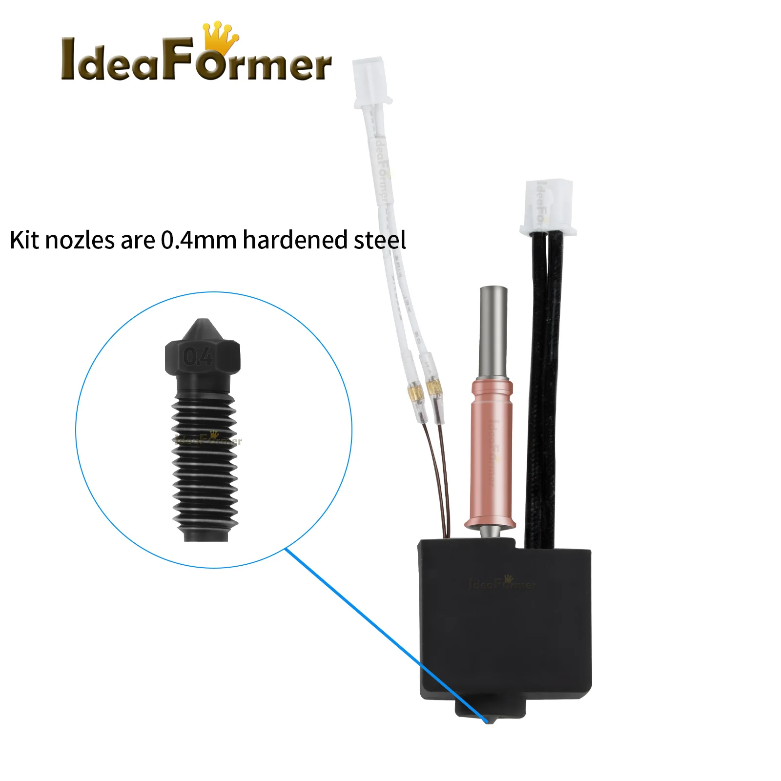 Für Anycubic Kobra 3 Hotend Kit Düse Thermistor Heizung 24 v 50 watt Heizung Block Silikon Fall Für Anycubic Kobra K3/K3 Combo Teil – Detail 4