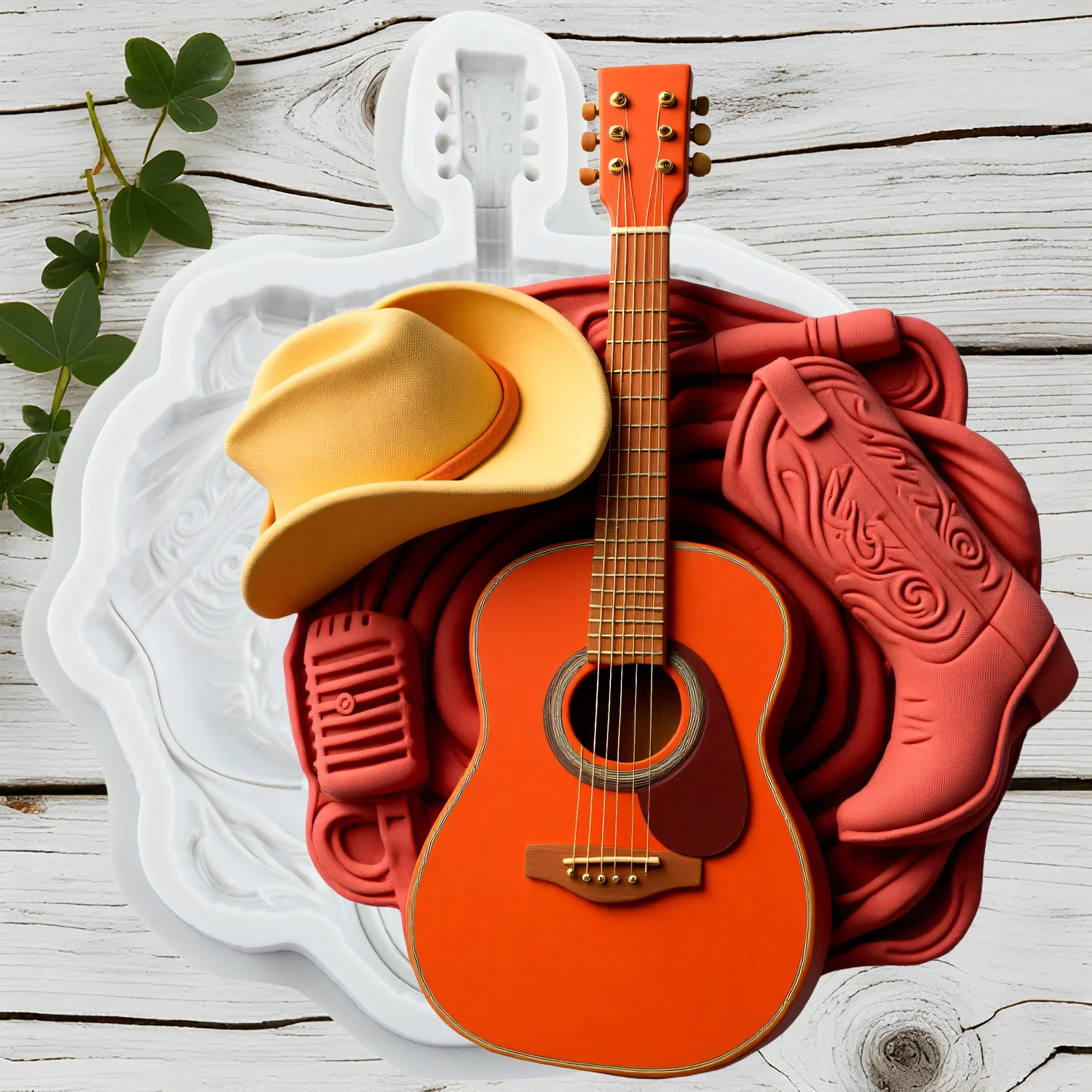 Guitar Silicone Molds Fondant Cake Decorating Tools Cupcake Topper Chocolate Candy Sugar Craft Gum Paste Polymer Clay
