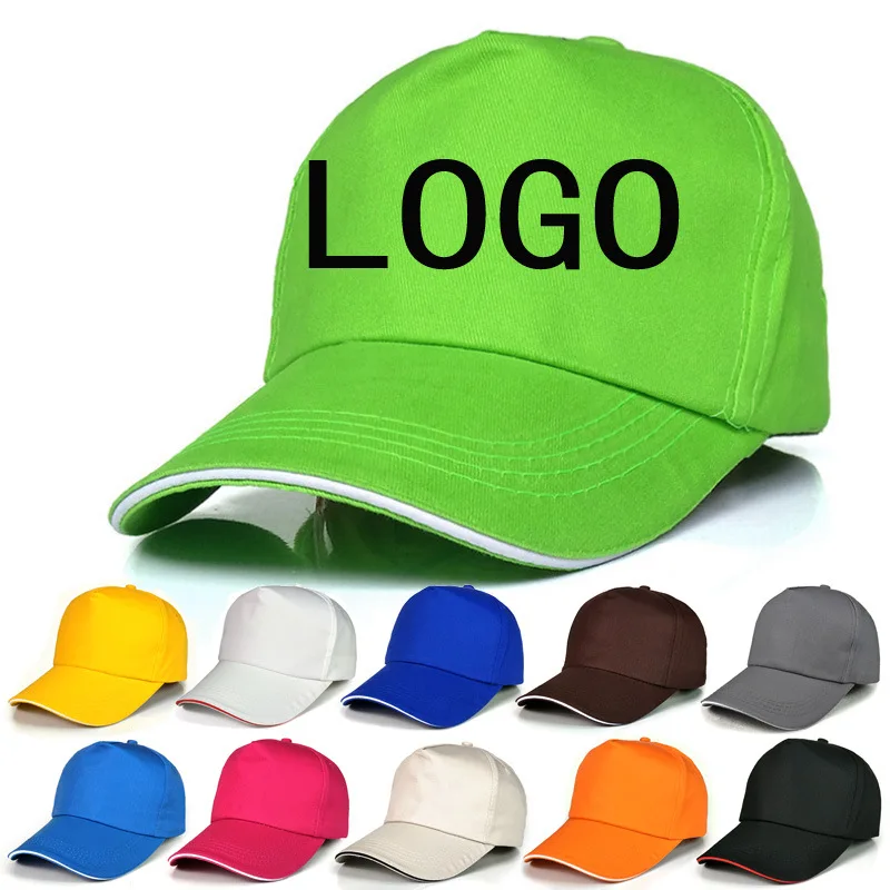 Fashion New Custom Logo Embroidery Baseball Cap Casual Solid Color Unisex Adjustable Hip Hop Cap Adult Cap