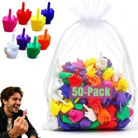 25/50/100Pcs Middle Finger Figurine Colorful Spoof Hand Gesture Statue Novelty Party Ornament Mini Desktop Display Accessory