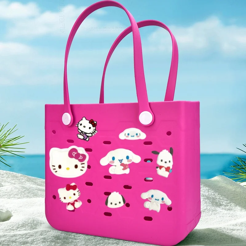 8pcs Hello Kitty Sanrio Outdoor Beach Bag Accessories Detachable DIY, Can Be Paired with the Best Gift