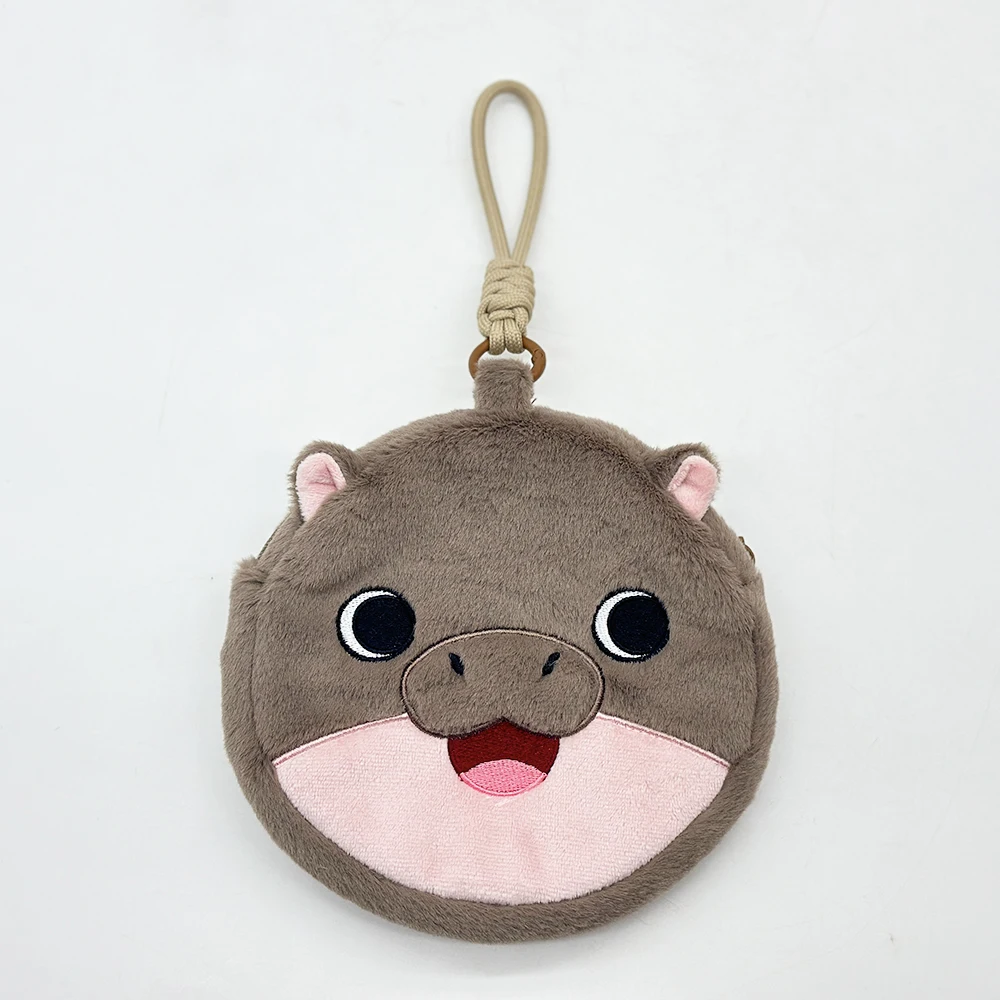 Peluche mignonne Moo Deng, sac de rangement, poupée enveloppe rouge, paquet de données pour petite amie, pièce de monnaie d'hectare, ornement, cadeaux pour couple