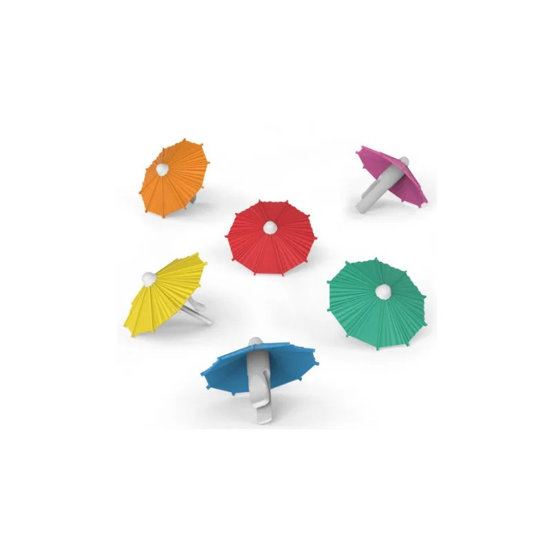 6 paraguas creativo, marcador de copa de vino de piña, identificador de copa de vino en forma de paraguas de silicona, identificación de copa de piña de silicona