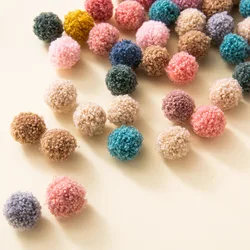 100Pcs 15mm Korean Curly Plush Balls DIY Art Hair Accessories Pom Poms Handmade Clothes Hat Shoes Wedding Party Decor Pompoms