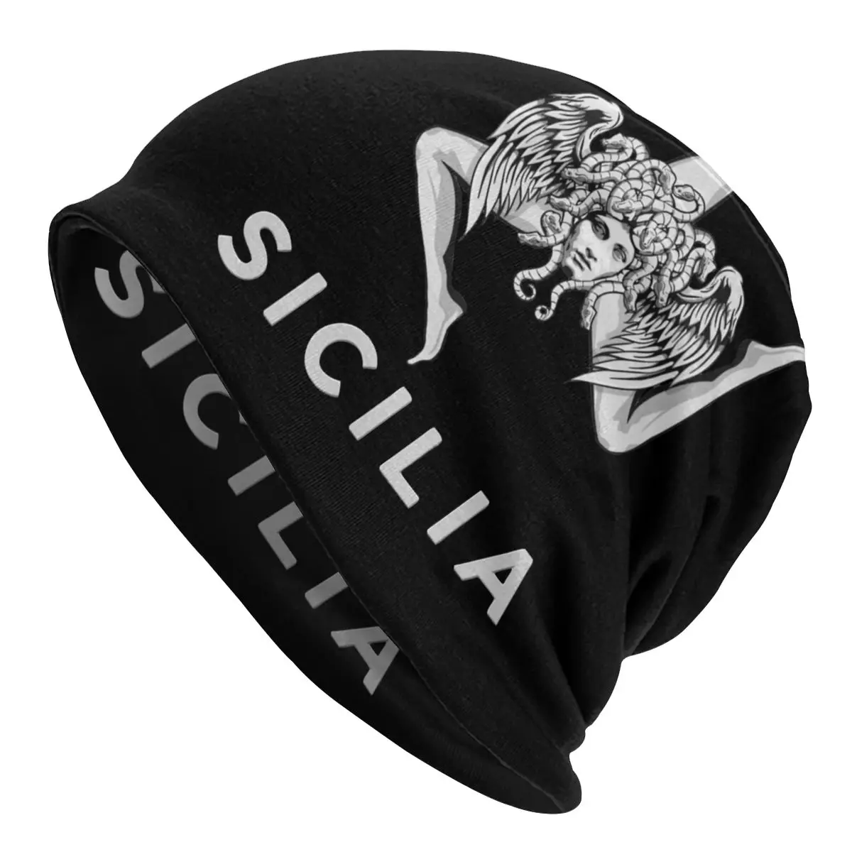 Sicilian Pride Sicilia Flag Trinacria Bonnet Hat Hip Hop Outdoor Skullies Beanies Hat Unisex Knitting Hats Spring Cap