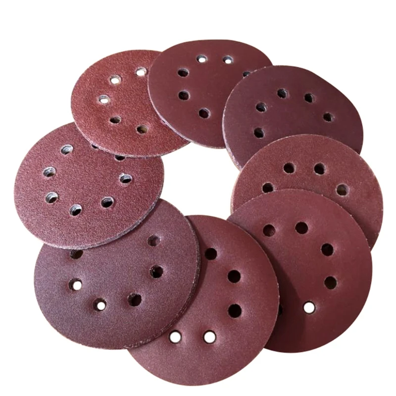 5 Inch Sanding Disc Aluminum Oxide Flocking Back Sandpapers for Sanders 40-2000 Grits