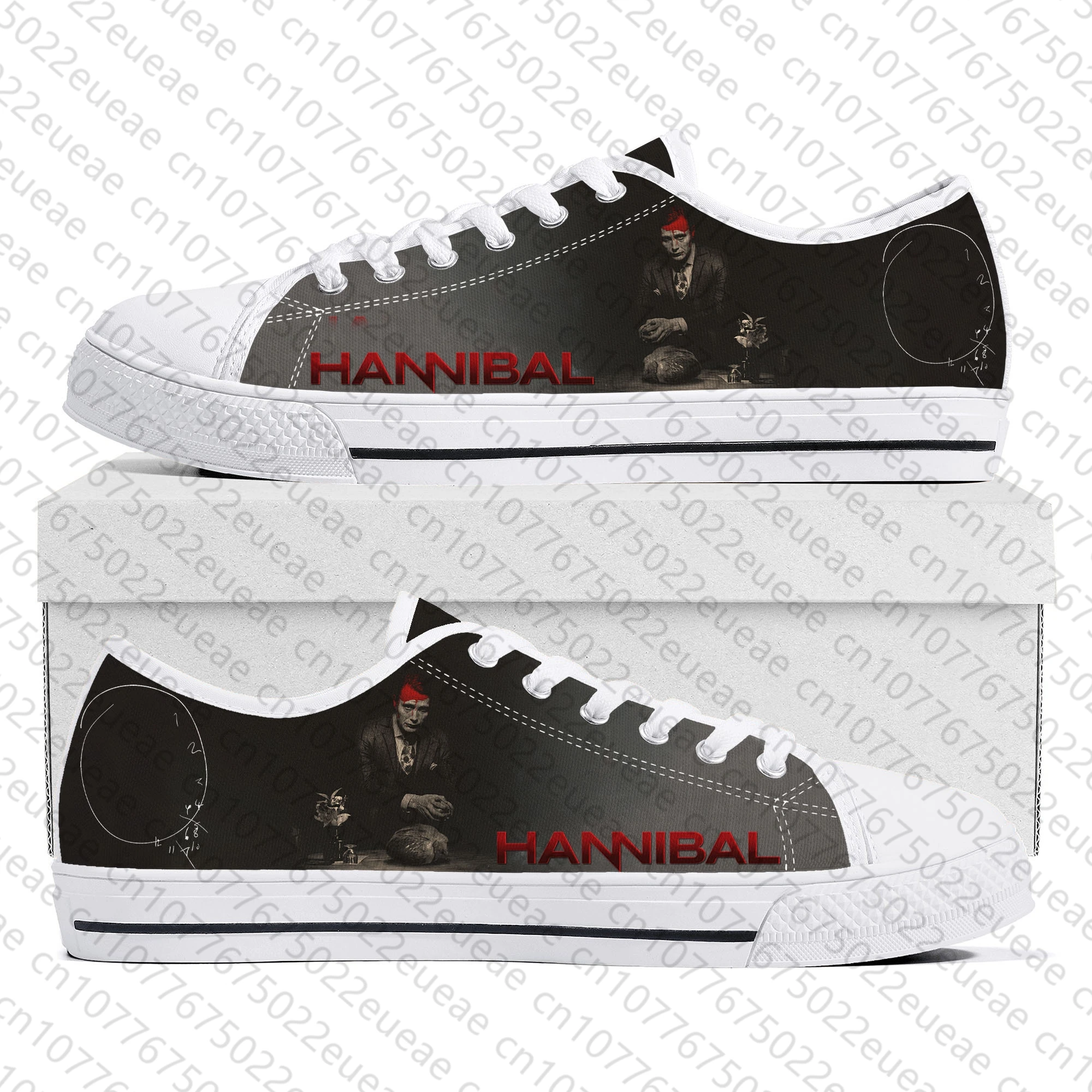 Hannibal Low Top Sneakers Mens Womens Teenager High Quality Mads Mikkelsen Canvas Sneaker couple Casual Shoes Custom Made Shoe