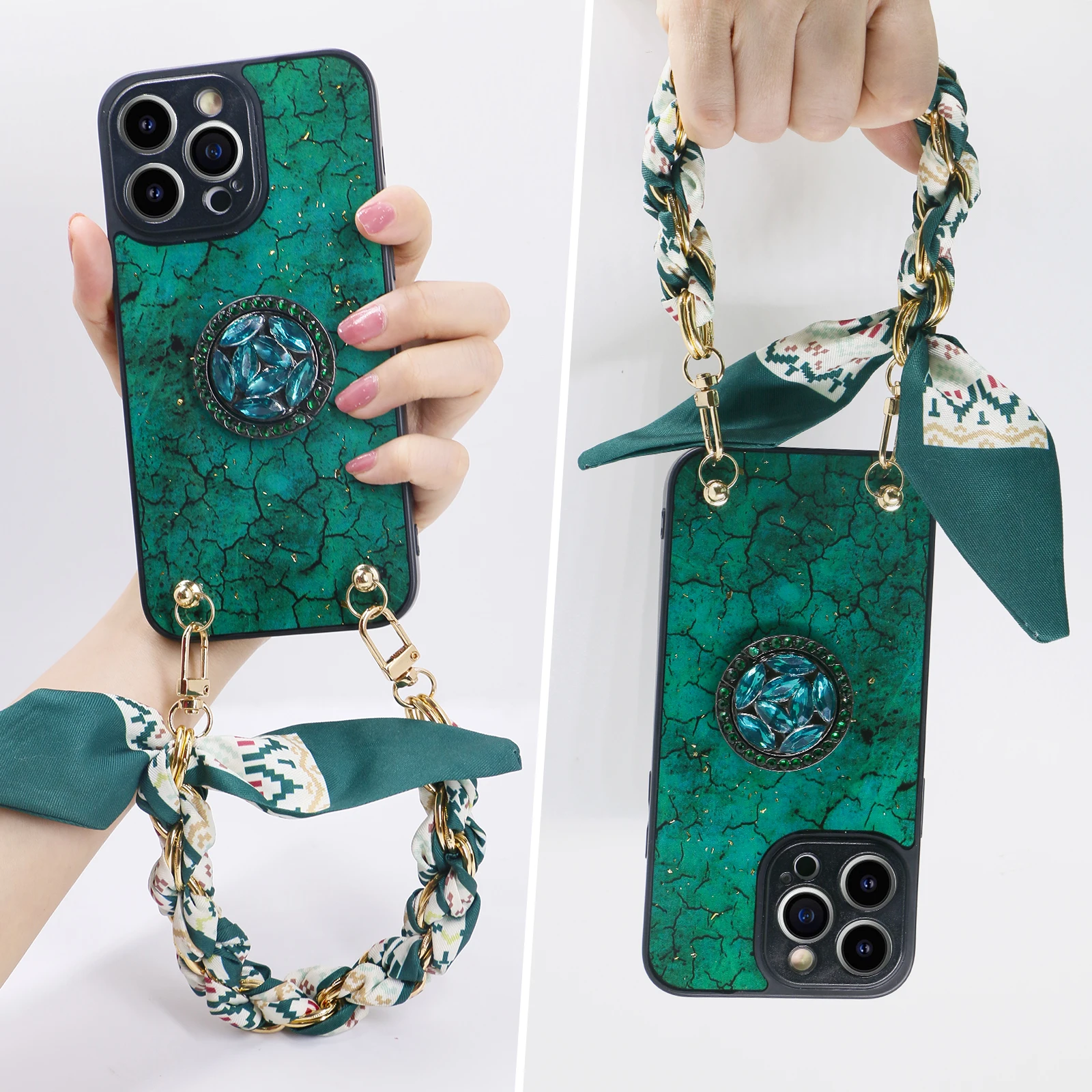 Designed for iPhone 14 Pro Max Case, Green Marble Pattern Silicone Shockproof iPhone 14 Pro Max Phone Case with [Soft Anti-Scrat