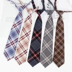 Ladies Elastic JK Ties Women Plaid Neck Tie Girls Japanese Style for Women Uniform Cute Necktie Plaid School Accessories Ties