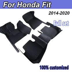 Floor Mats Car For Honda Fit Jazz Hybrid GP5 GP6 2014~2020 Waterproof Protection Floor Mat Alfonbrillas De Coche Car Accessories